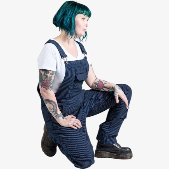 DOVETAIL Freshley Overalls in Wabash Stripe Size 4 - Picture 1 of 14